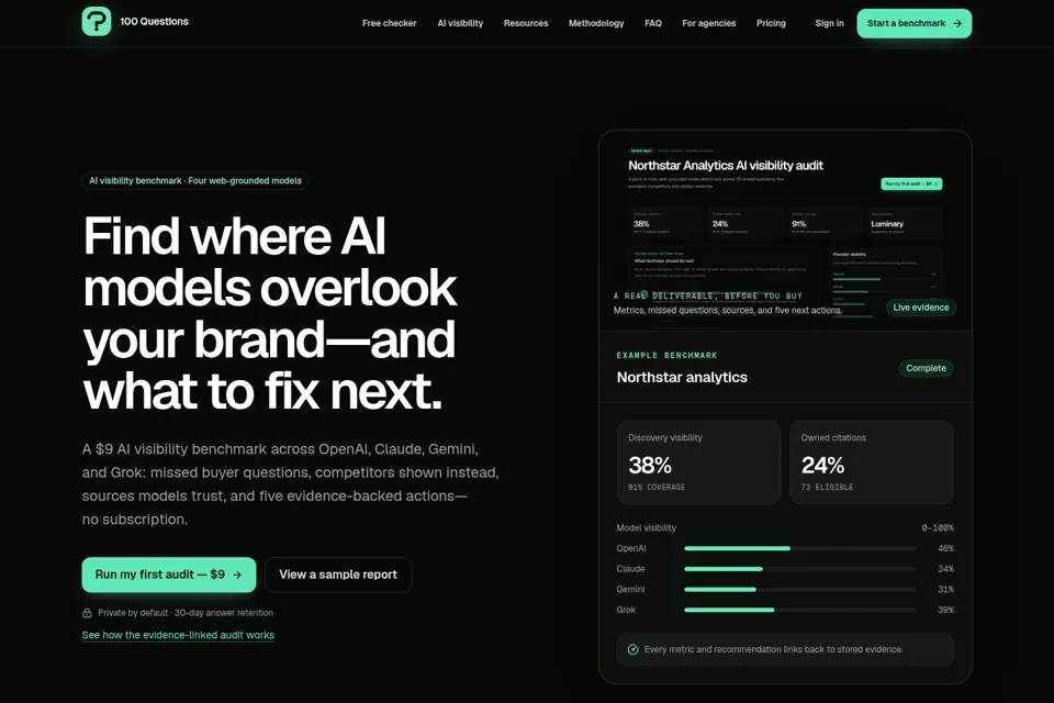 Aperçu de la landing page