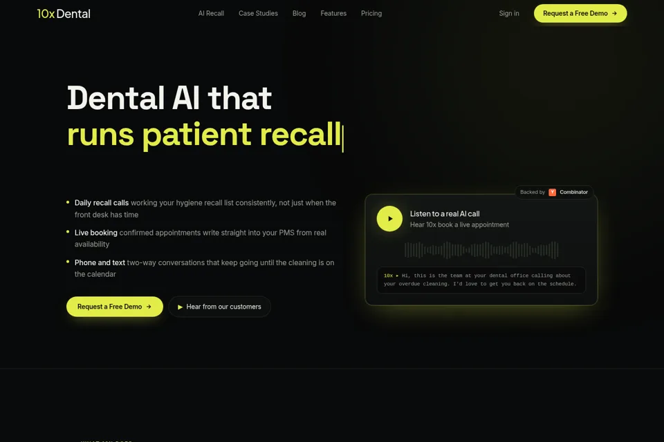 Aperçu de la landing page