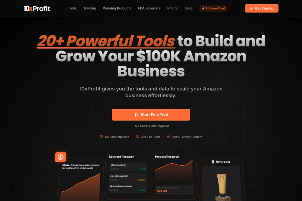 Aperçu de la landing page