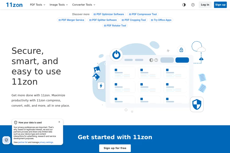 Aperçu de la landing page