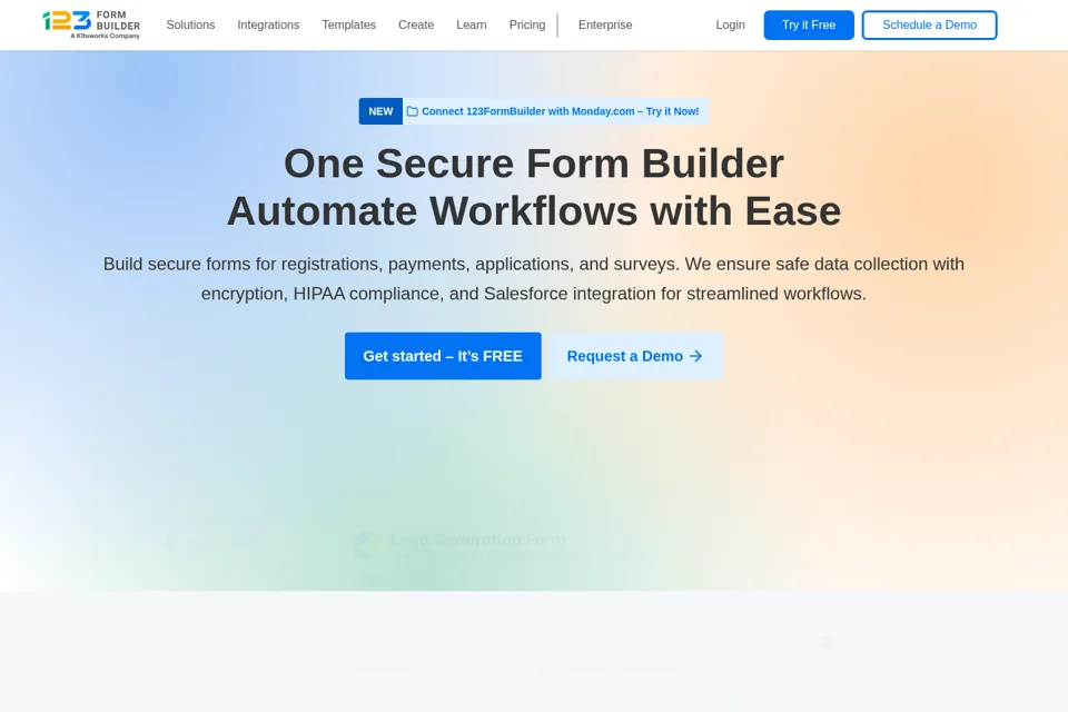 Aperçu de la landing page