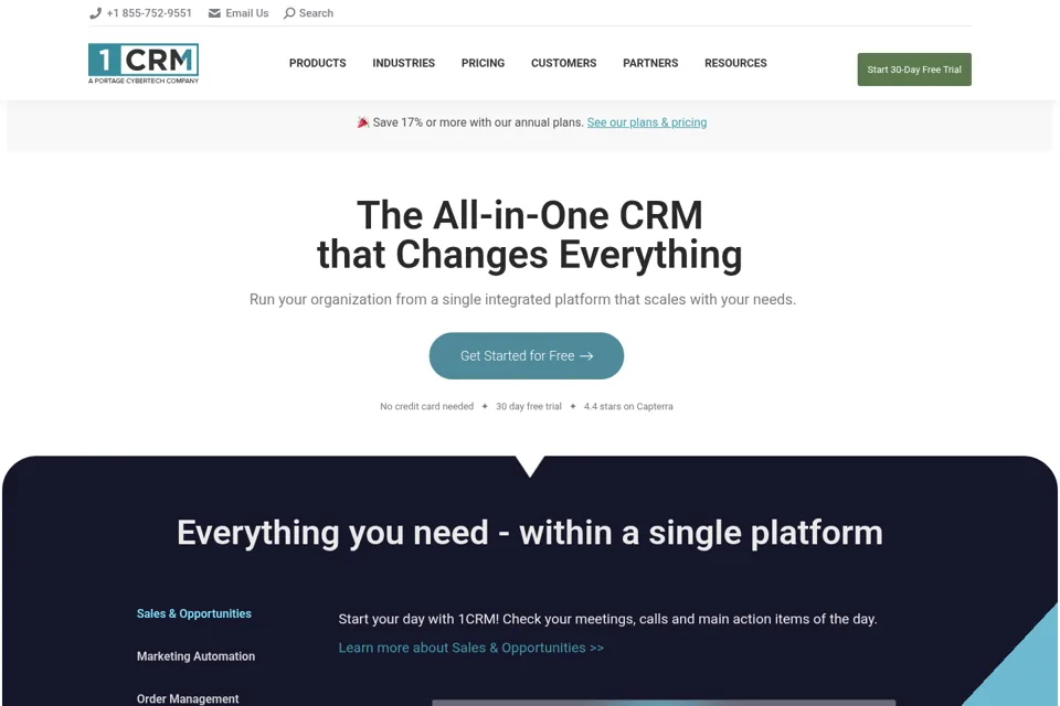 Aperçu de la landing page