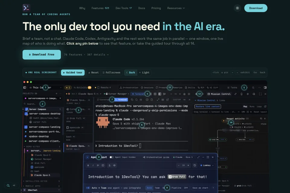 Aperçu de la landing page