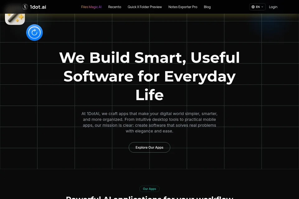 Aperçu de la landing page