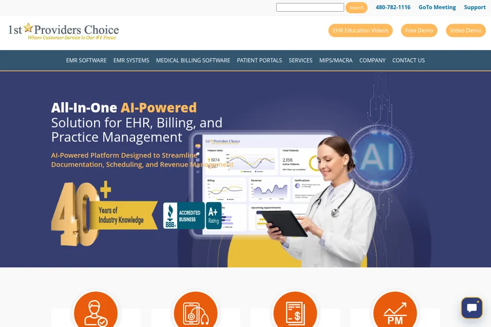 Aperçu de la landing page