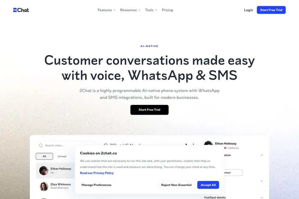 Aperçu de la landing page