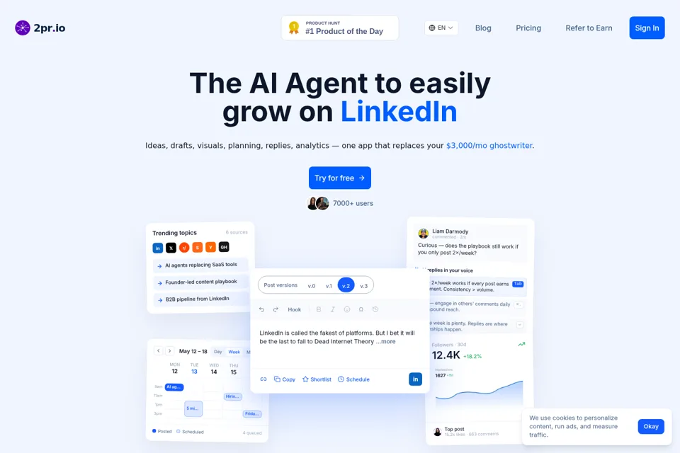 Aperçu de la landing page