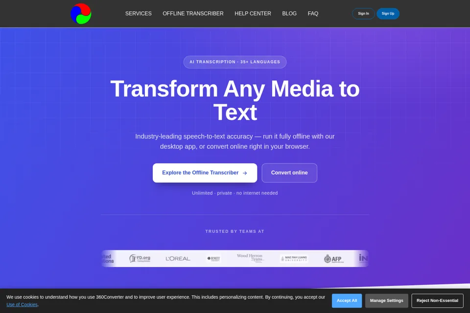 Aperçu de la landing page