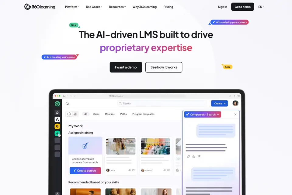 Aperçu de la landing page