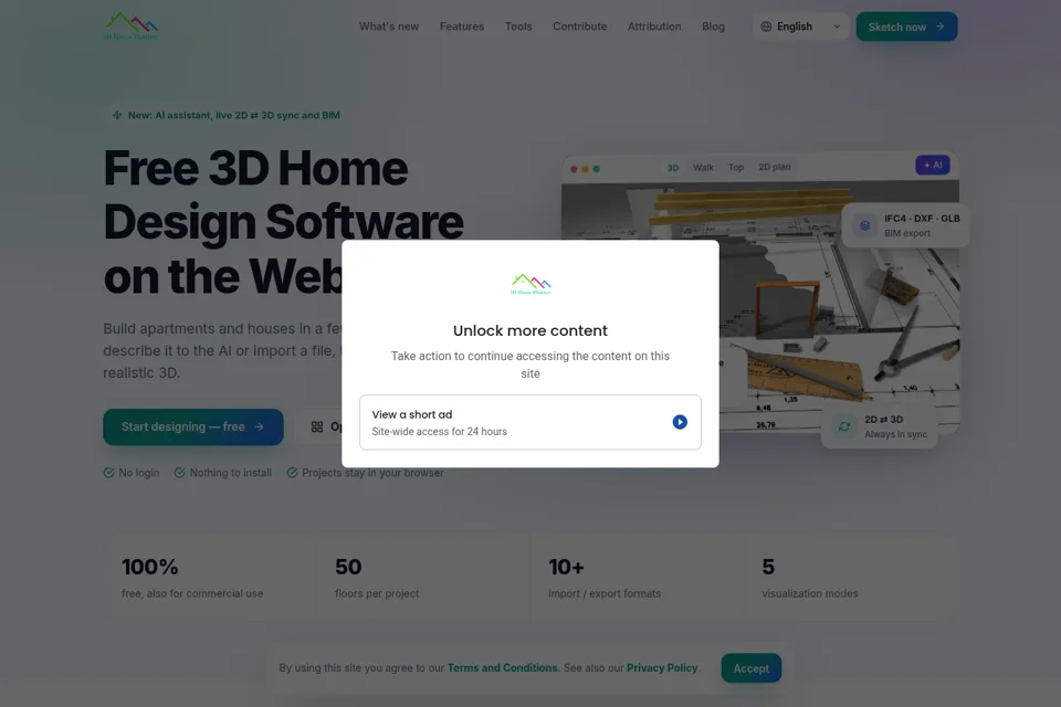 Landing page preview