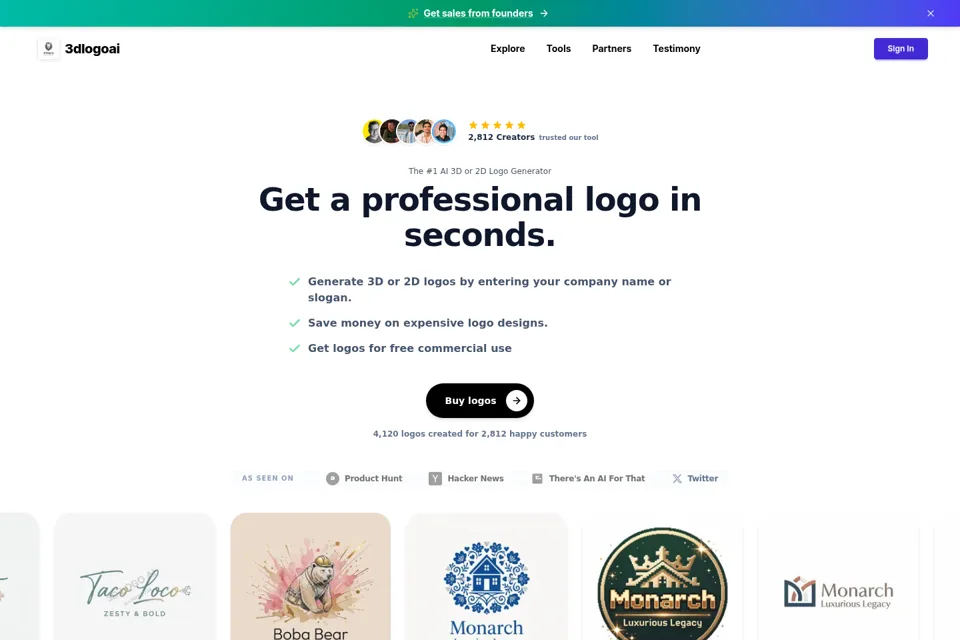 Aperçu de la landing page