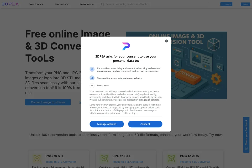Aperçu de la landing page