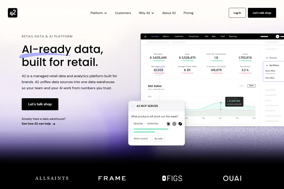 Aperçu de la landing page