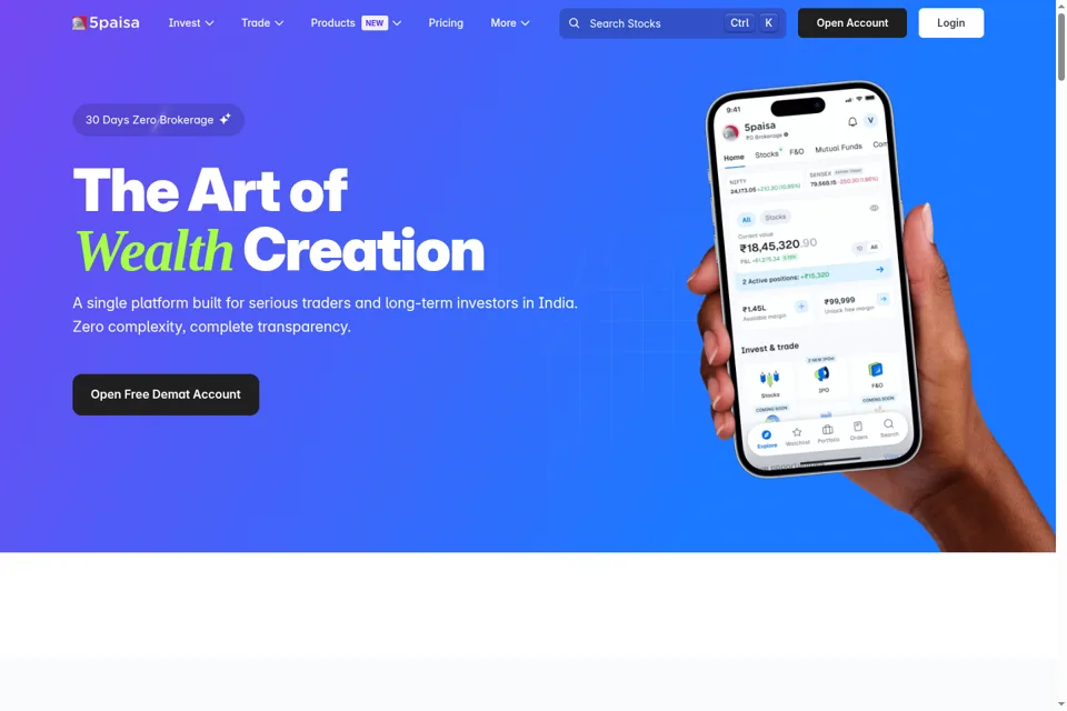 Aperçu de la landing page