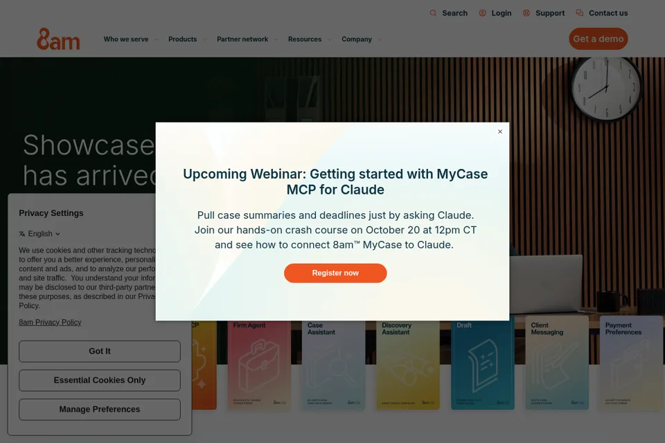 Aperçu de la landing page