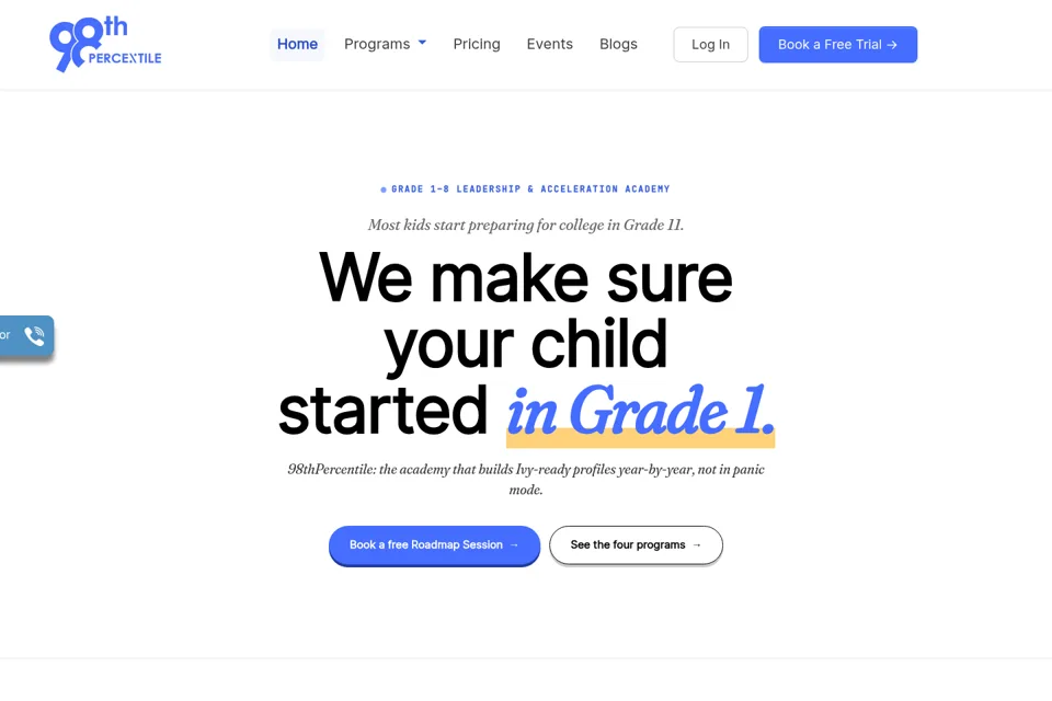 Aperçu de la landing page