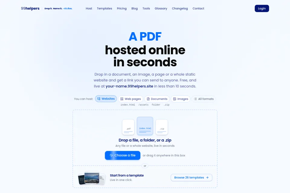 Aperçu de la landing page