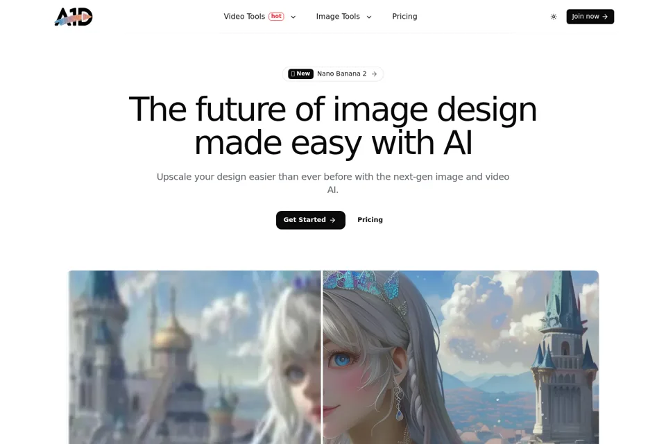 Aperçu de la landing page