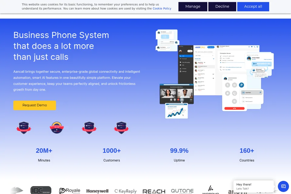 Aperçu de la landing page