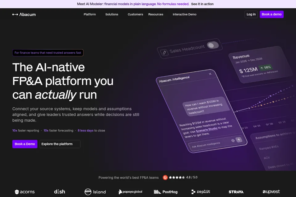 Aperçu de la landing page