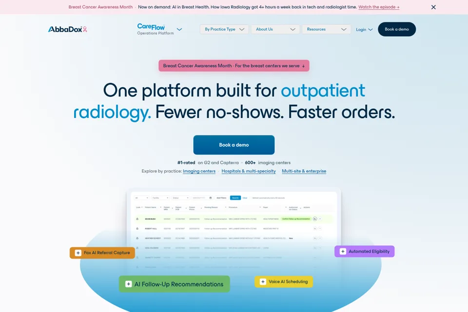 Aperçu de la landing page
