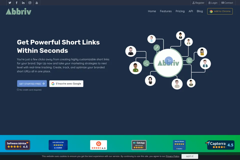 Aperçu de la landing page