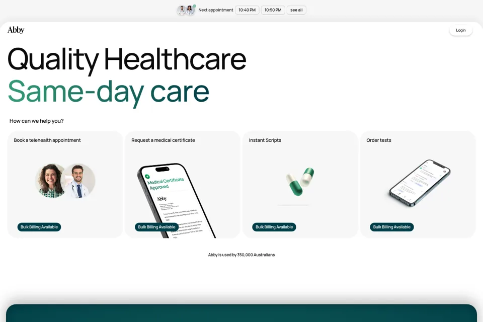 Aperçu de la landing page