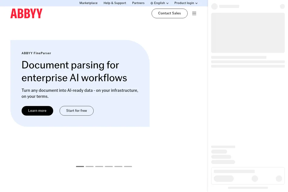 Aperçu de la landing page