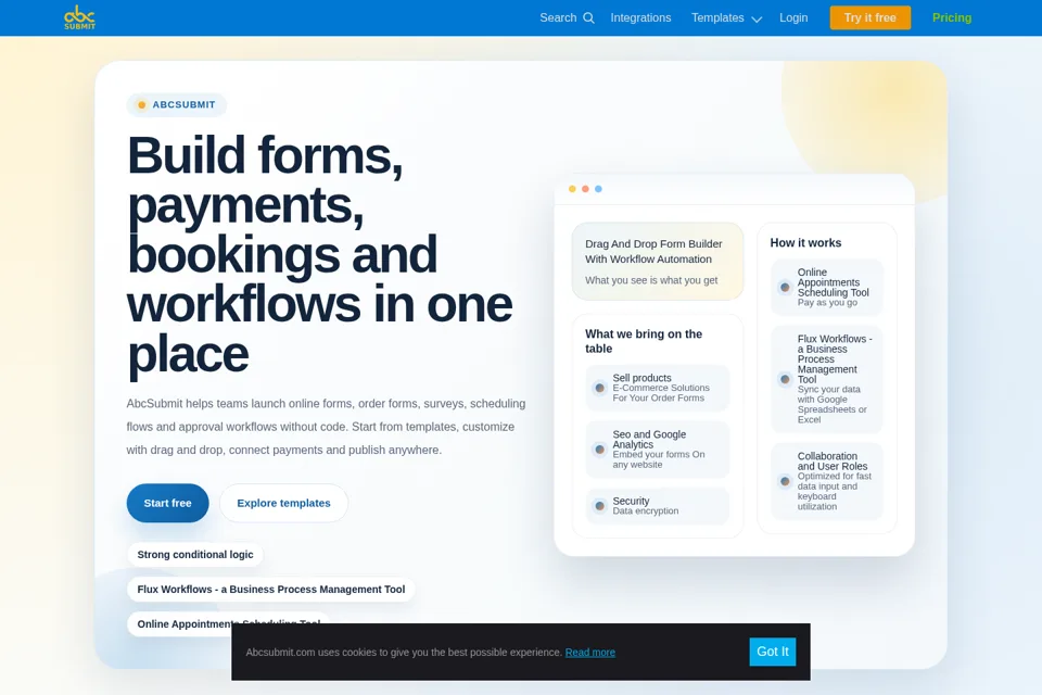 Aperçu de la landing page