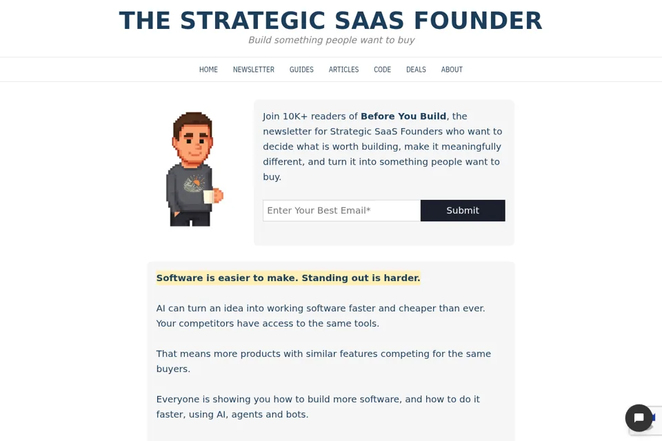Aperçu de la landing page