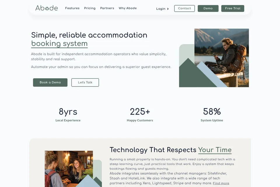 Aperçu de la landing page