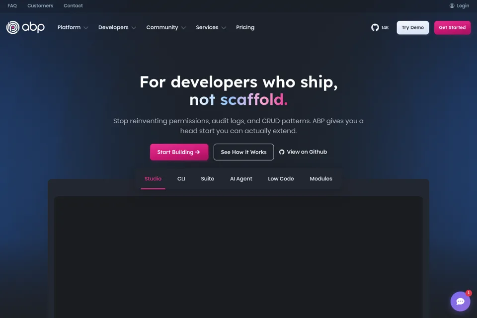 Aperçu de la landing page