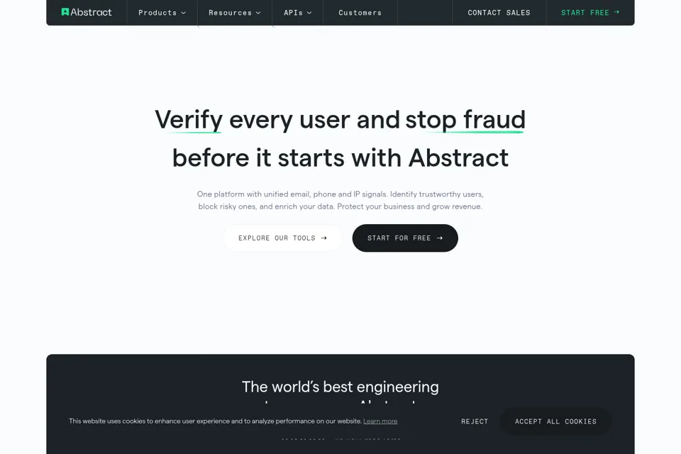 Aperçu de la landing page