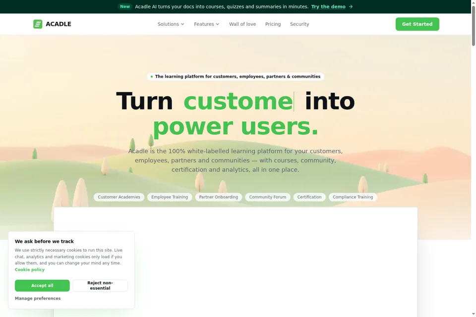 Landing page preview