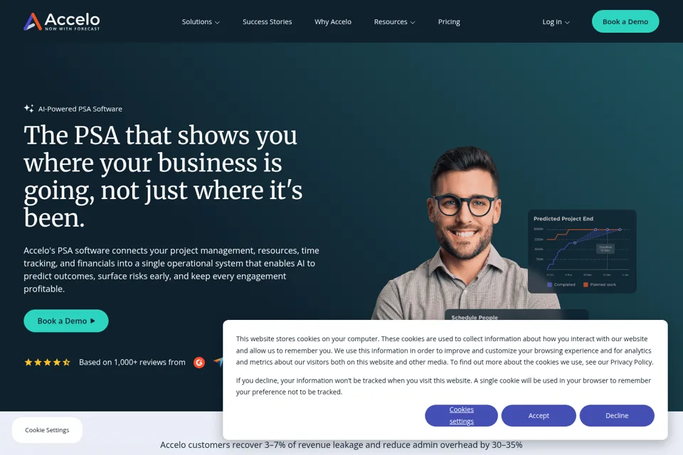Aperçu de la landing page