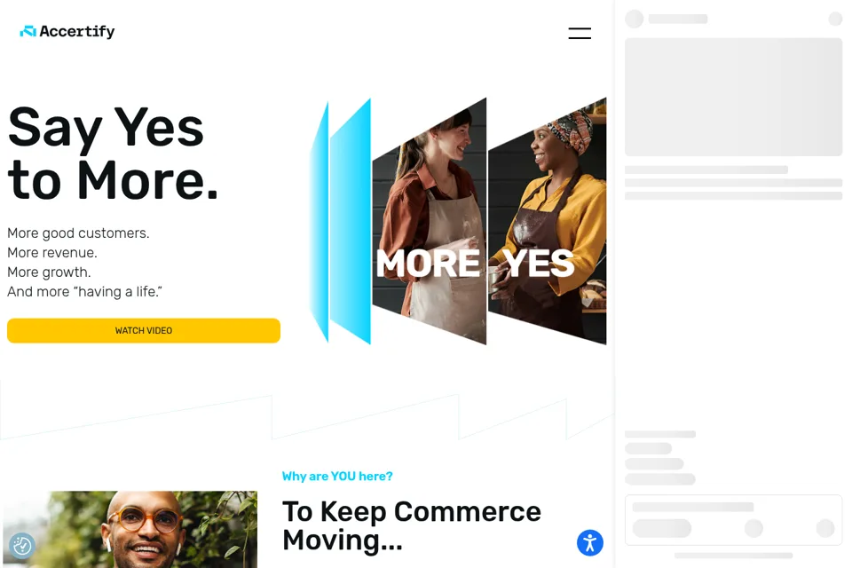 Aperçu de la landing page