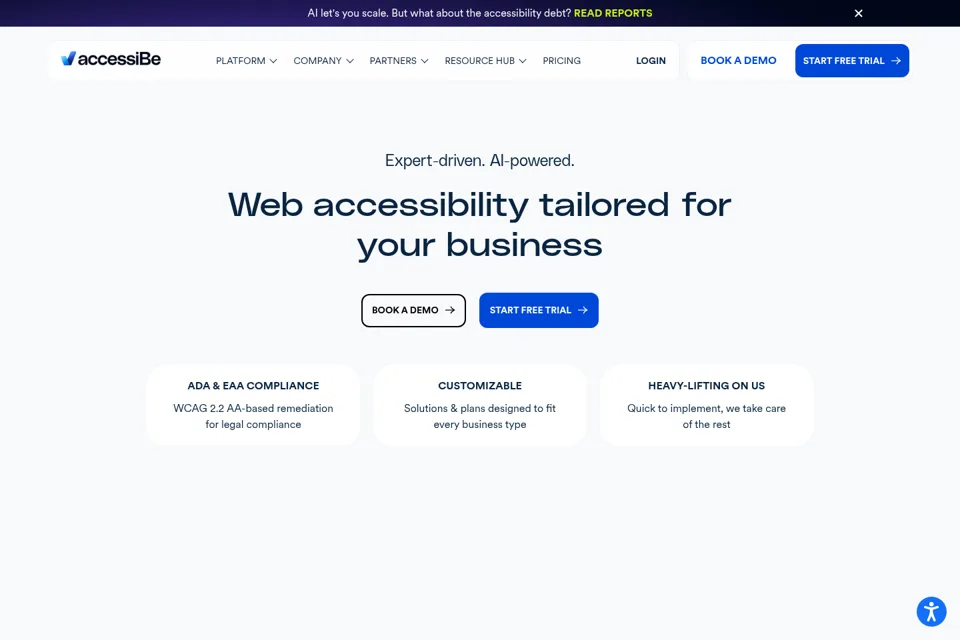 Aperçu de la landing page
