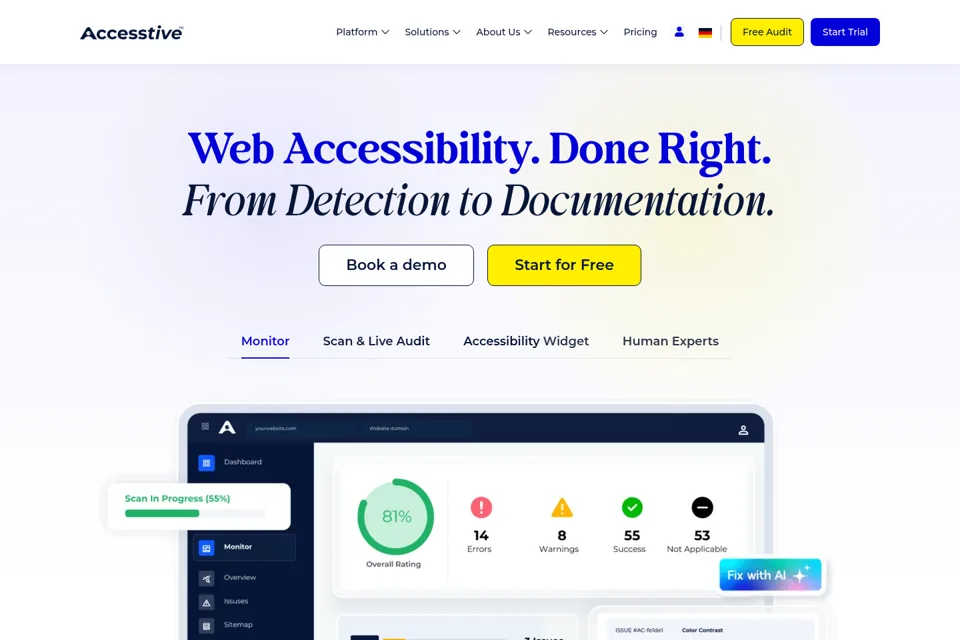 Aperçu de la landing page