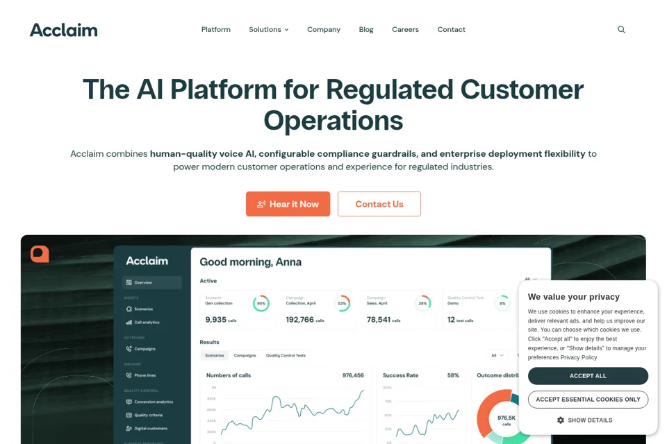Aperçu de la landing page