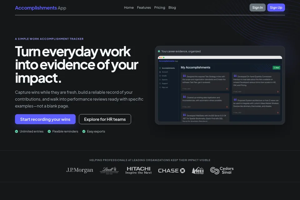 Aperçu de la landing page