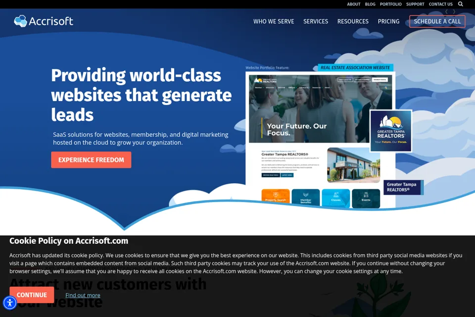 Aperçu de la landing page