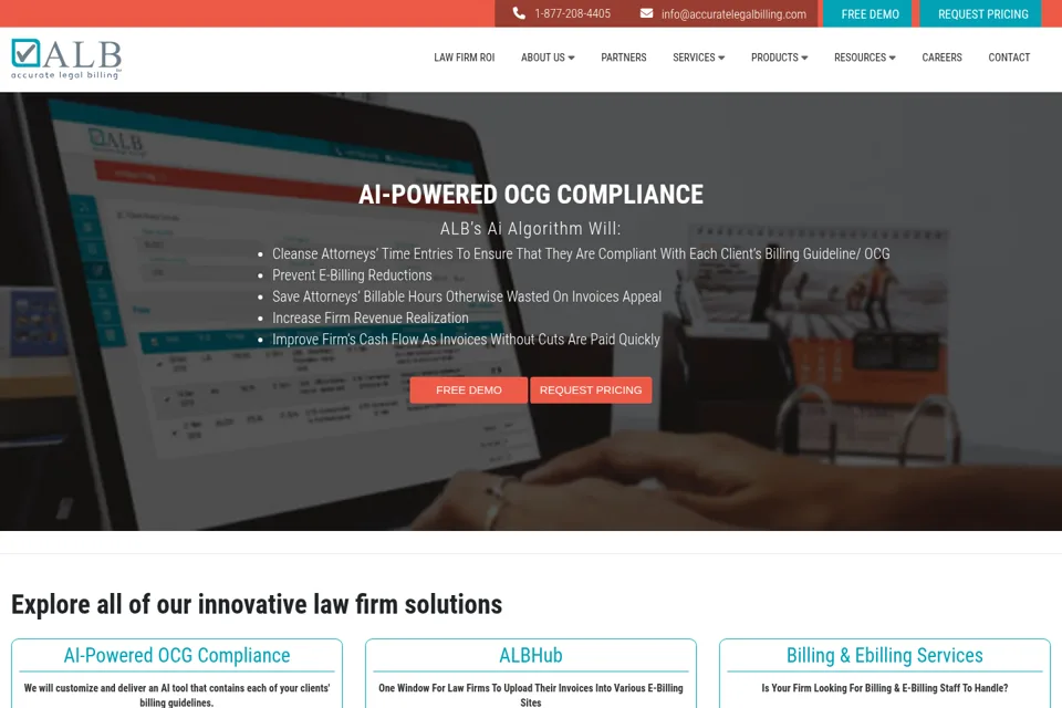 Aperçu de la landing page