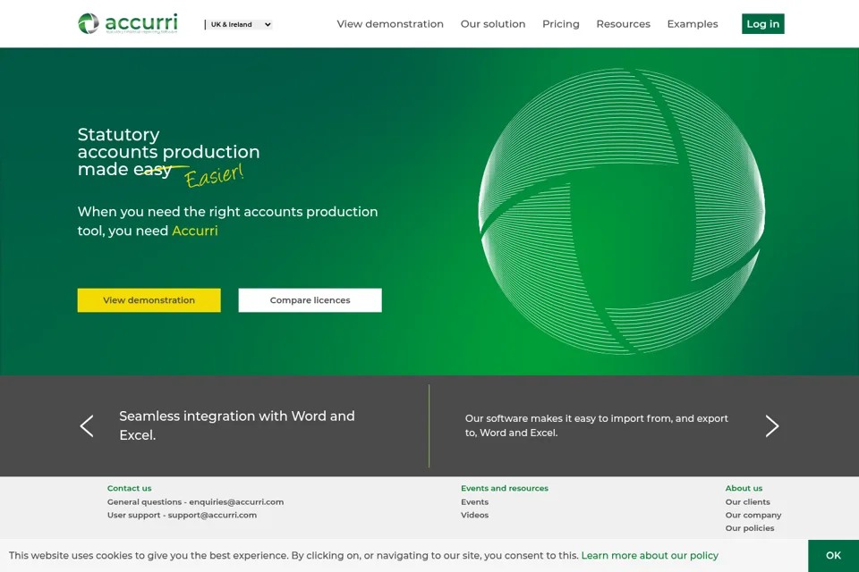 Aperçu de la landing page