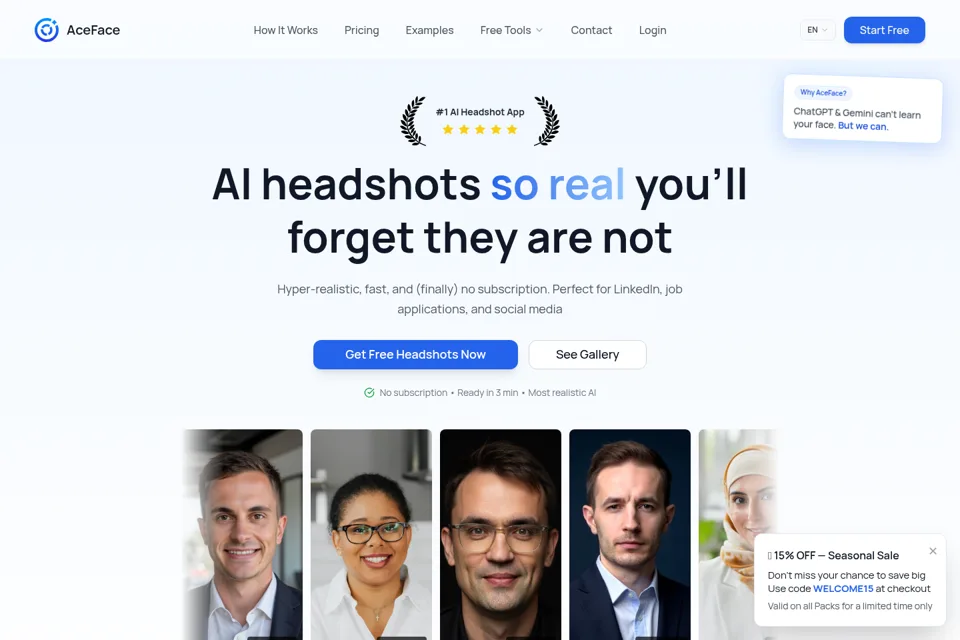 Aperçu de la landing page
