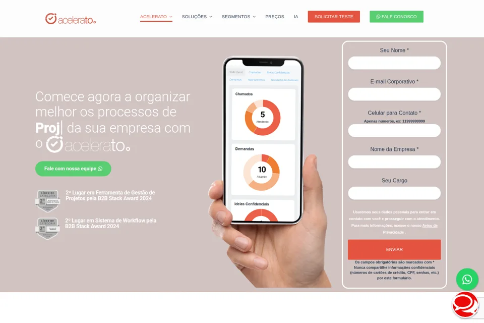 Landing page preview