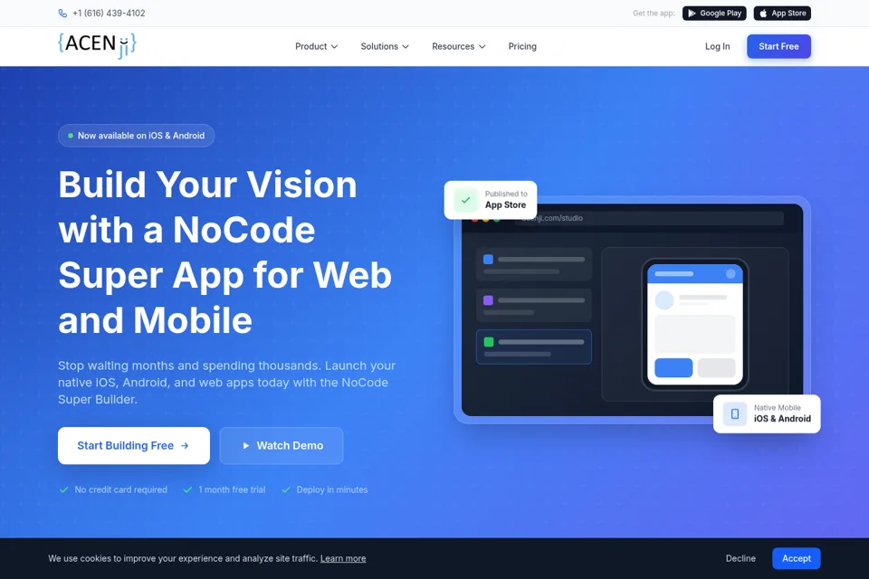 Aperçu de la landing page