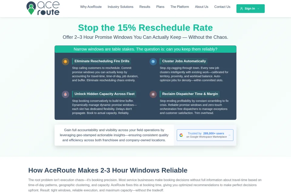 Aperçu de la landing page