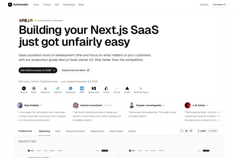 Landing page preview