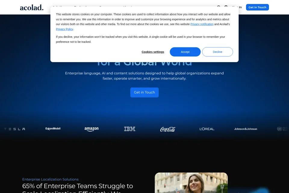 Aperçu de la landing page