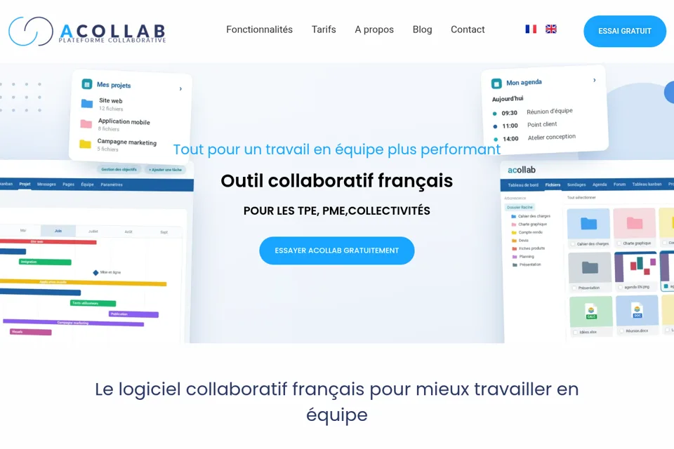 Aperçu de la landing page